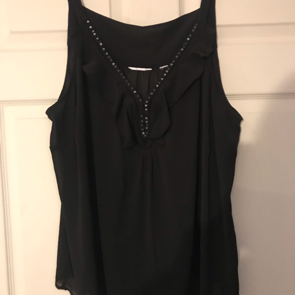 Black tank with sequin details